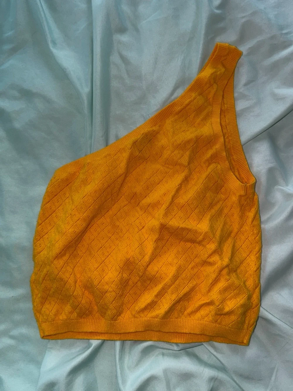 L.A Hearts Pacsun One-Shoulder Knit Tank Top - Bright Orange - Picture 3 of 3